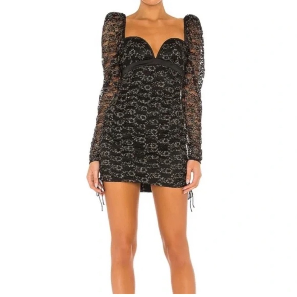 For Love & Lemons / Revolve | Joanna Metallic Lace Mini Dress, size small